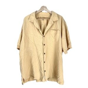 Tommy Bahama Men's XL Silk Button Shirt‎ Yellow Regular Fit